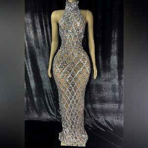 Amekana MIDNIGHT RHINESTONE DRESS